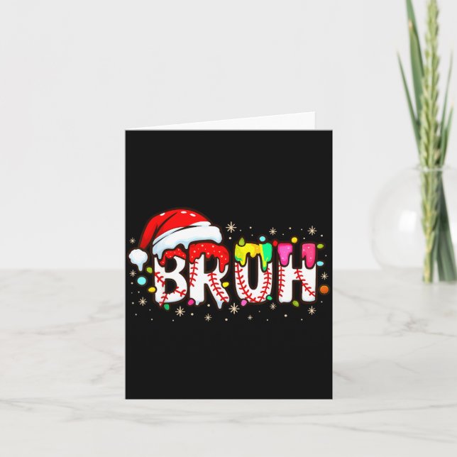 Tarjeta Funny Santa Bruh Baseball Christmas Xmas Meme Paja (Anverso)