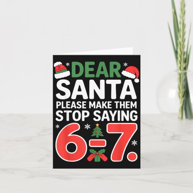 Tarjeta Funny Santa Christmas 67 Meme Six Seven  (Anverso)