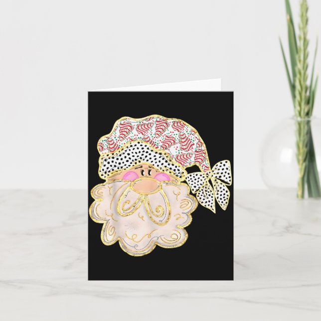 Tarjeta Funny Santa Claus Crochet Xmas Pajamas Holiday Chr (Anverso)