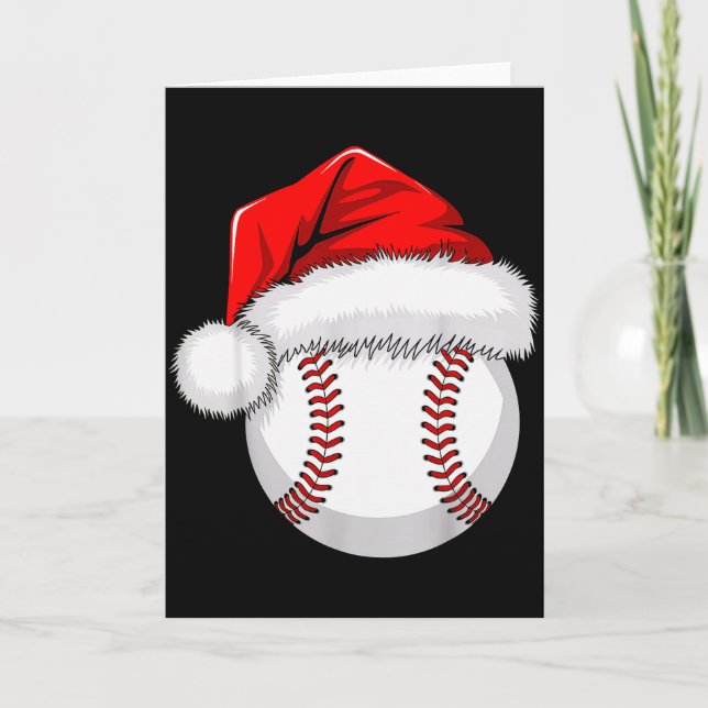 Tarjeta Funny Santa Hat Xmas Srt Lover Christmas Baseball  (Anverso)