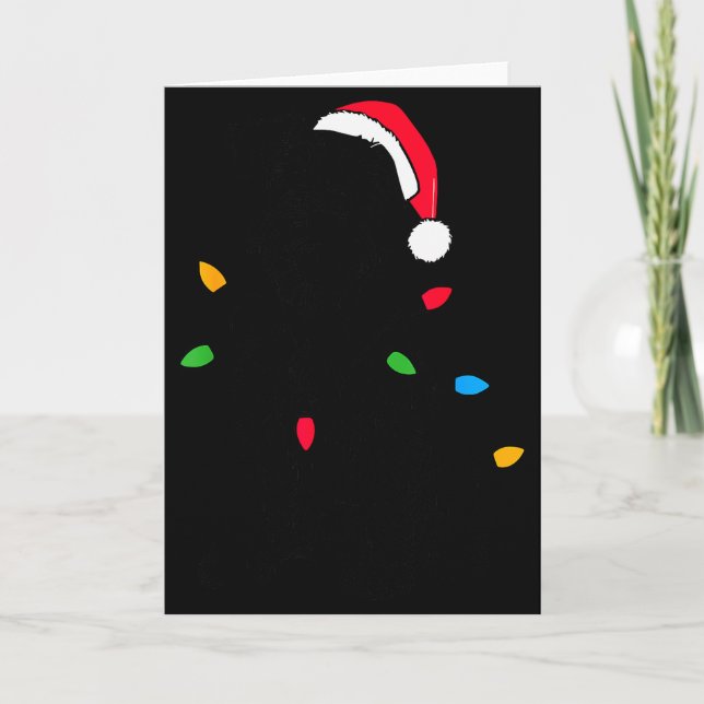 Tarjeta Funny Santa Miniature Schnauzer Christmas Lights D (Anverso)