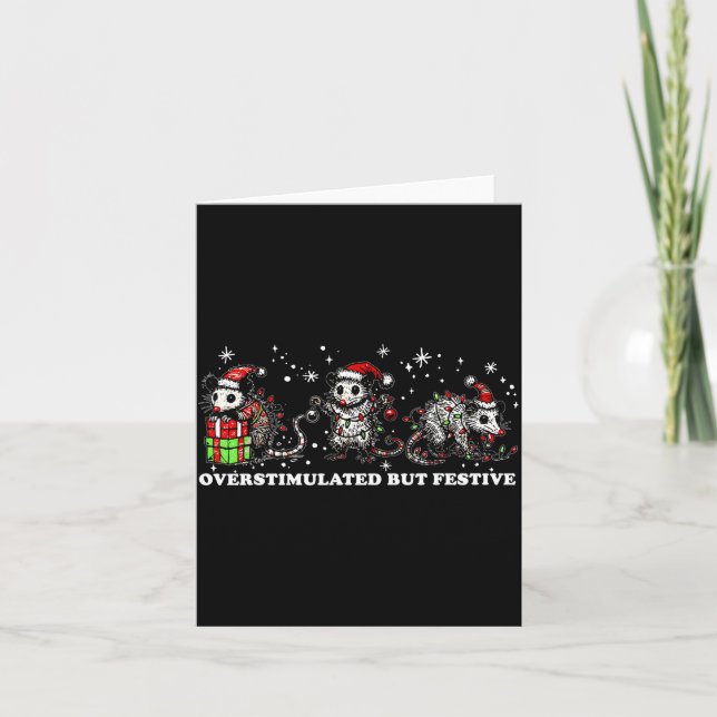 Tarjeta Funny Santa Ossums Overstimulated But Festive Xmas (Anverso)
