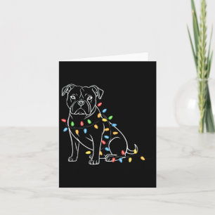 Tarjeta Funny Santa Pitbull Navidades ilumina Pitbull Dog 