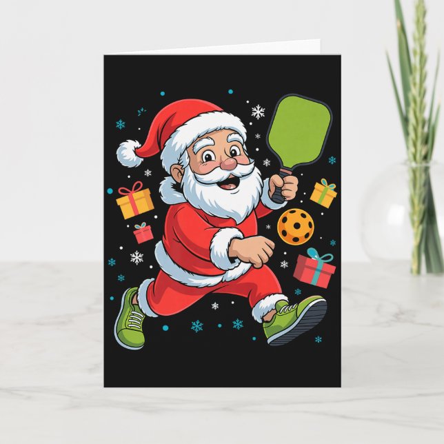 Tarjeta Funny Santa Playing Ckleball Holiday Christmas Xma (Anverso)