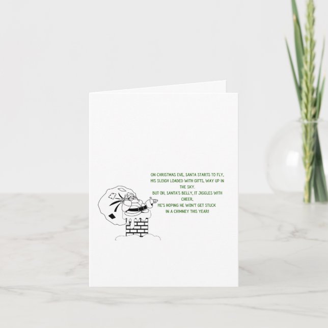 Tarjeta Funny Santa Poem Cute Navidades (Anverso)