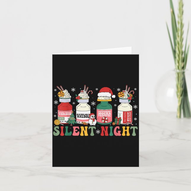 Tarjeta Funny Santa Profol Silent Night Icu Nurses Merry C (Anverso)