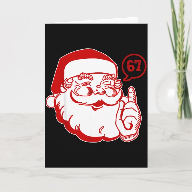 Tarjeta Funny Santa Says Six Seven Christmas 67 Xmas Boys  (Anverso)