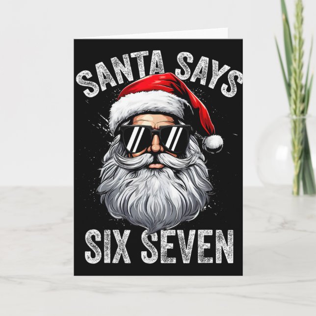 Tarjeta Funny Santa Says Six Seven Christmas Shirts Men Bo (Anverso)