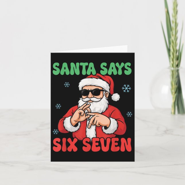 Tarjeta Funny Santa Says Six Seven Meme Christmas Viral Nu (Anverso)