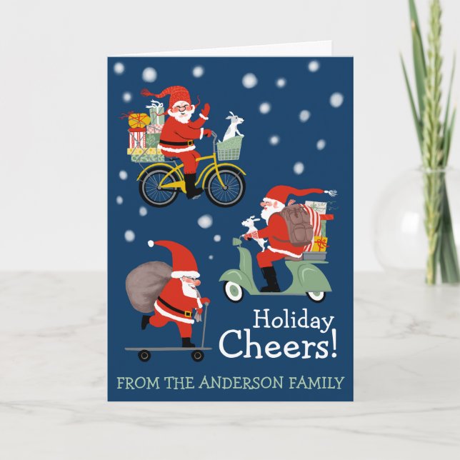 Tarjeta Funny Santa Special Delivery holiday (Anverso)