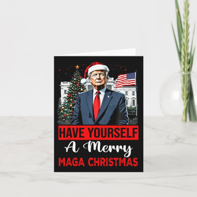Tarjeta Funny Santa Trump se tiene una feliz Navidad (Anverso)