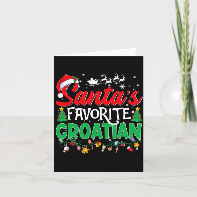Tarjeta Funny Santas Favorite Croatian Christmas Santa  (Anverso)