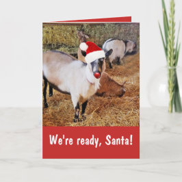 Tarjeta Funny Santa's Goats Navidades