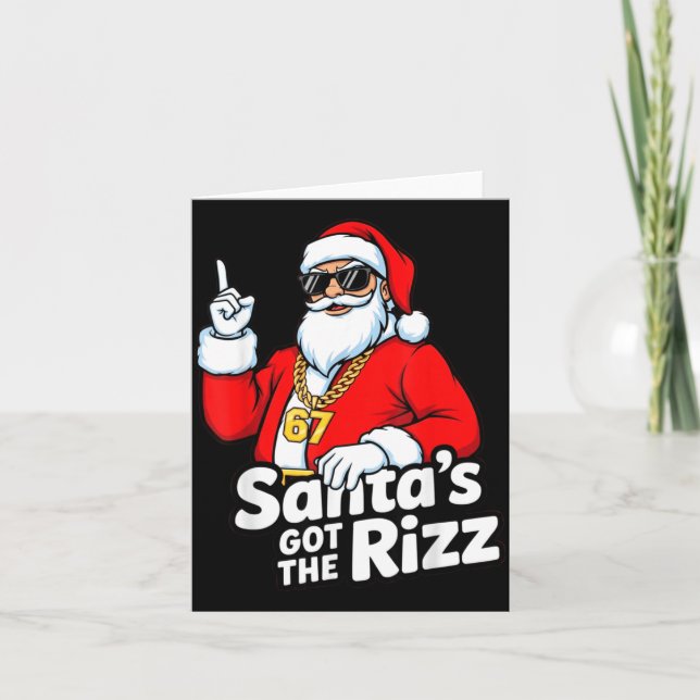 Tarjeta Funny Santa's Got The Rizz Christmas Meme 67  (Anverso)