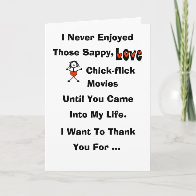 Tarjeta Funny Sappy Chick flick Card (Anverso)