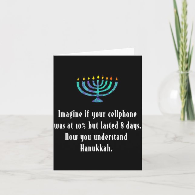 Tarjeta Funny Sarcastic Hanukkah Chanukah Cellphone Quote  (Anverso)