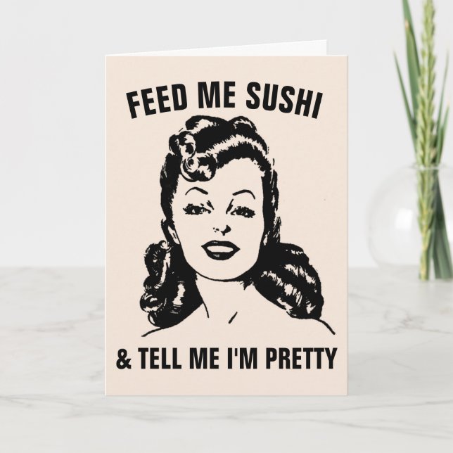 TARJETA FUNNY SARCASTIC RETRO HOUSEWIFE SUSHI (Anverso)