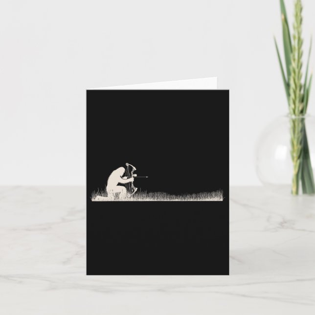 Tarjeta Funny Sasquatch Bow Hunter Bigfoot Bow Deer Huntin (Anverso)