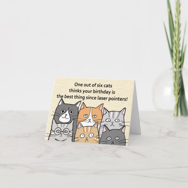 Tarjeta Funny Sassy Cat Lover Personalizable Gatos Cumplea (Anverso)