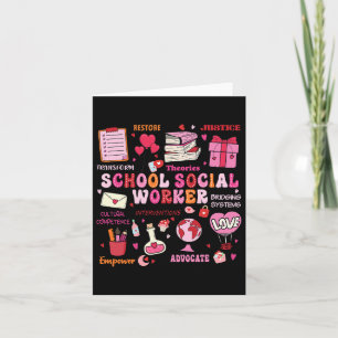 Tarjeta Funny School Social Worker Heart Día de San Valent