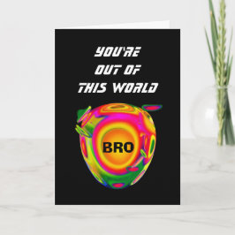 Tarjeta Funny Sci Fi Happy Birthday BROTHER Planet A03