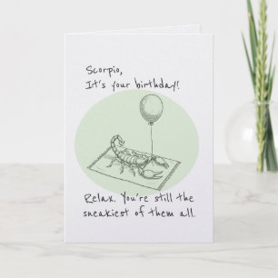 Tarjeta Funny Scorpio Zodiac Cumpleaños