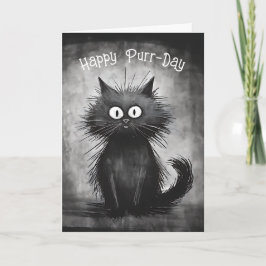 Tarjeta Funny Scruffy Cat Birday