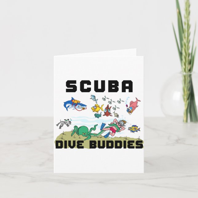 Tarjeta Funny Scuba Dive Buddy  (Anverso)