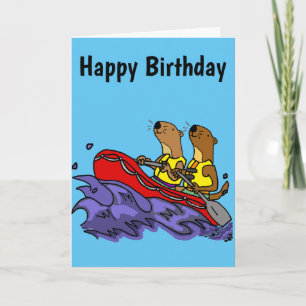 Tarjeta Funny Sea Otters River Rafting