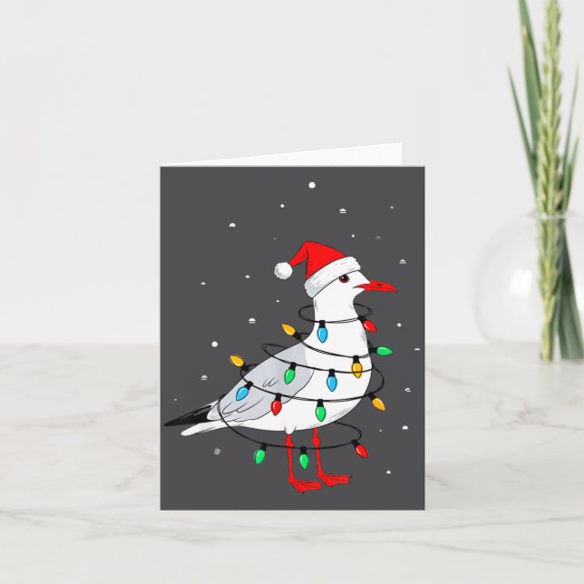 Tarjeta Funny Seagull Bird Christmas Animal Lover  (Anverso)
