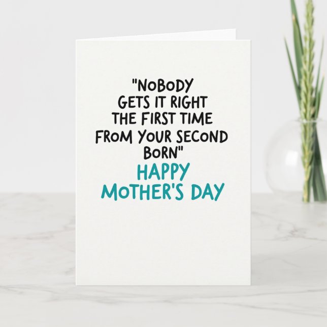 Tarjeta Funny Second Born Mother Card (Anverso)