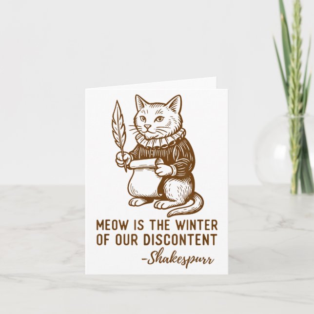 Tarjeta Funny Shakespeare Quote Cat Shakespurr  (Anverso)