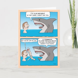 Tarjeta Funny Shark Encounter Cumpleaños
