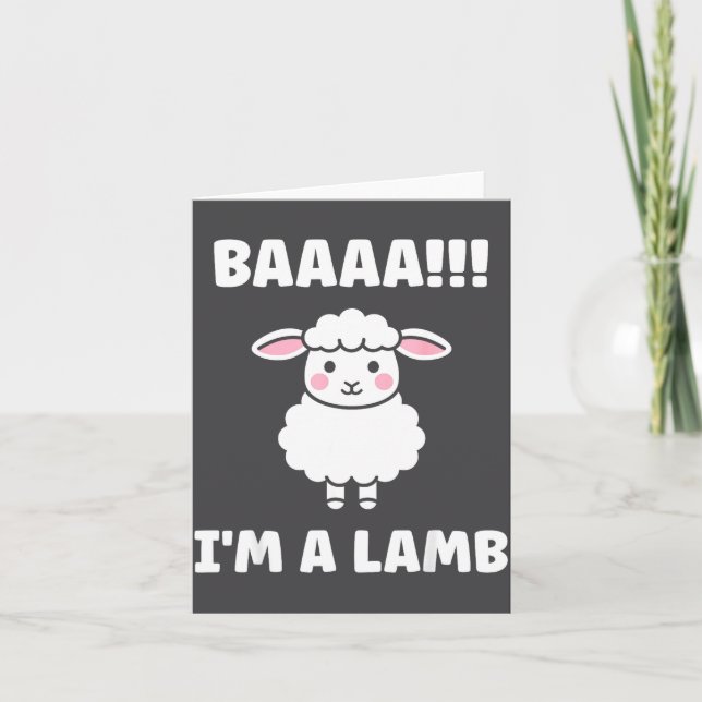 Tarjeta Funny Sheep Quote Baaah I'm A Lamb  (Anverso)
