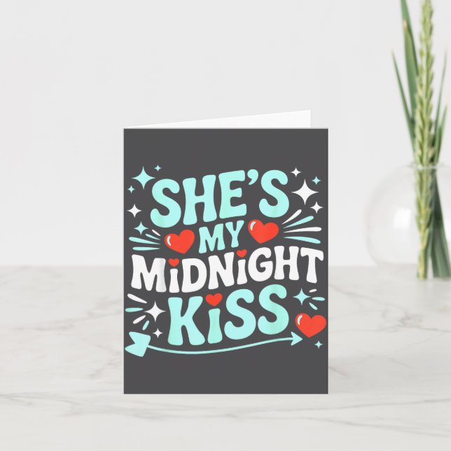 Tarjeta Funny She's My Midnight Kiss Valentine Matching Co (Anverso)