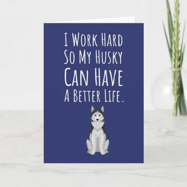 Tarjeta Funny Siberian Husky Cards Pet Animal Dog Owner  (Anverso)