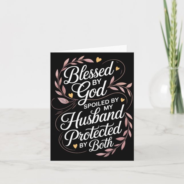 Tarjeta Funny Siled Wife Art For Women Girls Mpy Old Husba (Anverso)