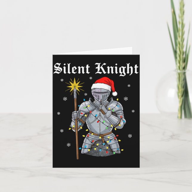 Tarjeta Funny Silent Santa Knight Medieval Christmas Warri (Anverso)