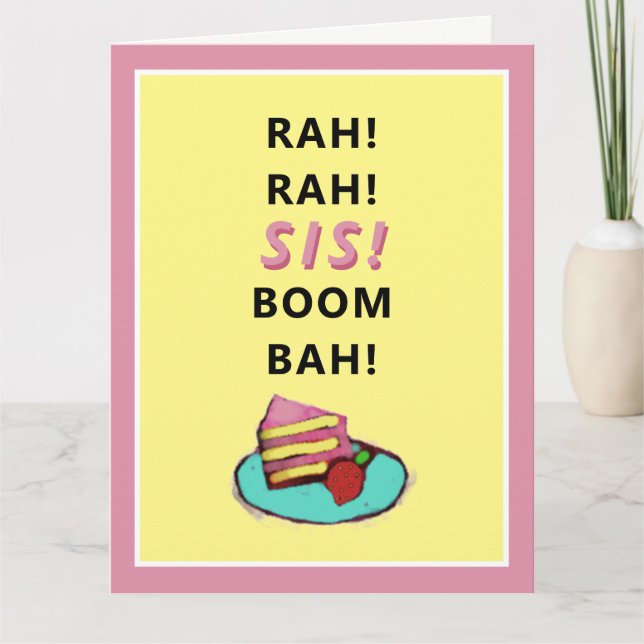 Tarjeta Funny Sister Birthday Card (Anverso)