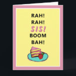 Tarjeta Funny Sister Birthday Card<br><div class="desc">Famoso cumpleaños para tu querida hermana.</div>