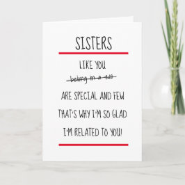 Tarjeta Funny Sisters Cheeky Verse Happy Birday Card
