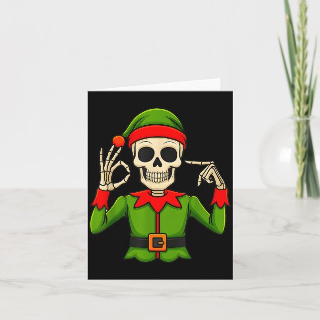 Tarjeta Funny Six Seven 67 Meme 6 7 Christmas Elf Hand Boy (Anverso)