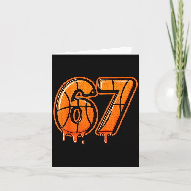 Tarjeta Funny Six Seven 67 Meme Gen Alpha 67 Basketball Fo (Anverso)