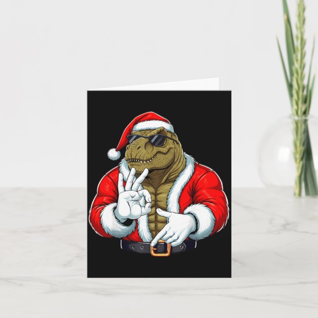 Tarjeta Funny Six Seven 67 Meme T-rex Christmas Men Boys T (Anverso)