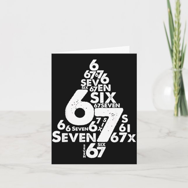 Tarjeta Funny Six Seven 6 7 Christmas Tree Meme Christmas  (Anverso)