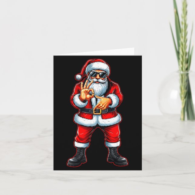 Tarjeta Funny Six Seven 6 7 Meme 67 Santa Christmas Men Bo (Anverso)