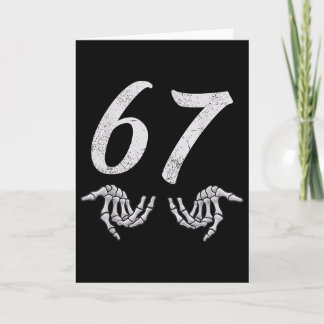 Tarjeta Funny Six Seven 6 7 Meme 67 Skeleton Hand Hallowee
