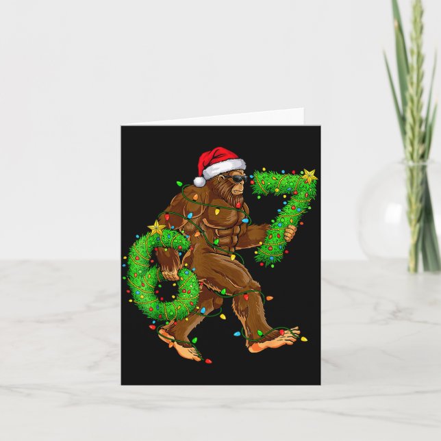 Tarjeta Funny Six Seven 6 7 Meme Bigfoot Christmas Shirts  (Anverso)
