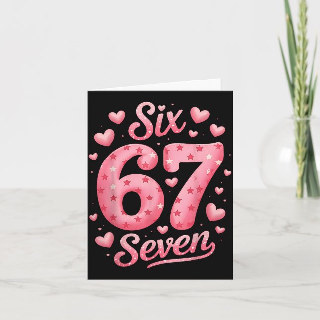 Tarjeta Funny Six Seven 6 7 Meme For Men Women Kids Valent (Anverso)