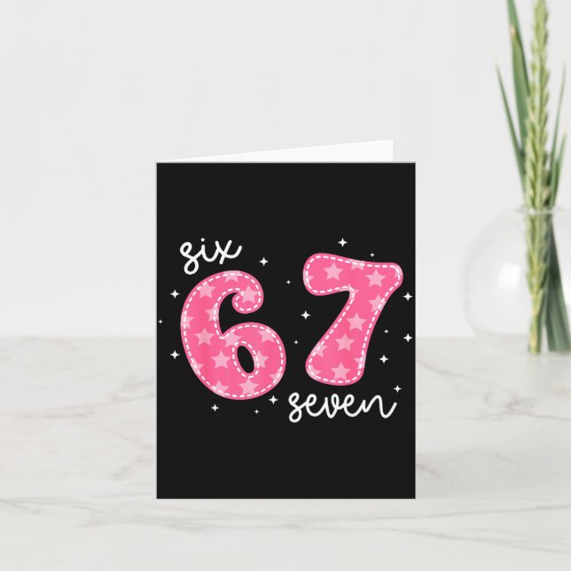 Tarjeta Funny Six Seven 6 7 Meme Gen Alpha Slang 6 7 Nk Cu (Anverso)